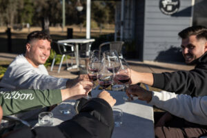 Outdoor tasting at Stomp Wines